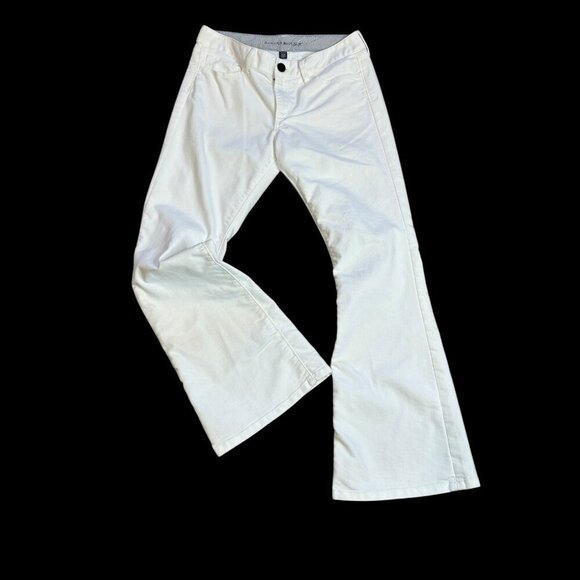 Banana Republic White Flare Wide Leg Stretch Denim Jeans Size 28 Petite - Picture 1 of 11